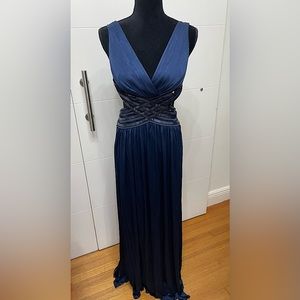 Bcbgmaxazria gown open back sequin maxi navy dress S